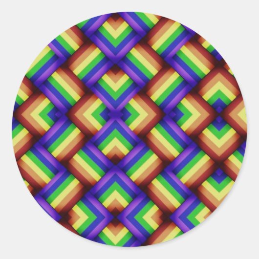 Gay Pride Party Muster Runder Aufkleber (Vorderseite)