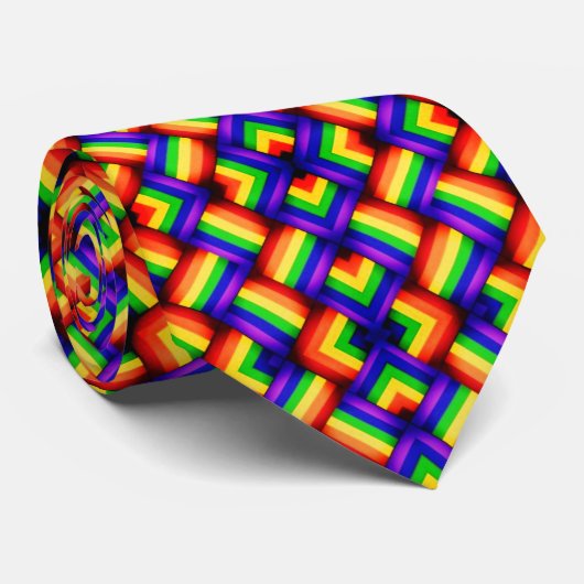 Gay Pride-Party-Regenbogen-Flaggen-Muster hell Krawatte (Gerollt)