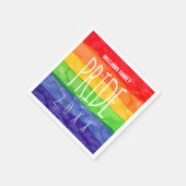 Gay Pride Party Wasserfarbe Regenbogenpapier Napki Serviette (Ecke)