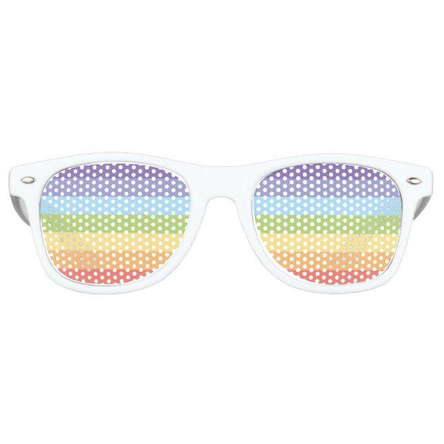 Gay Pride Pastel Regenbogenstreifen Sonnenbrille (Vorderseite)