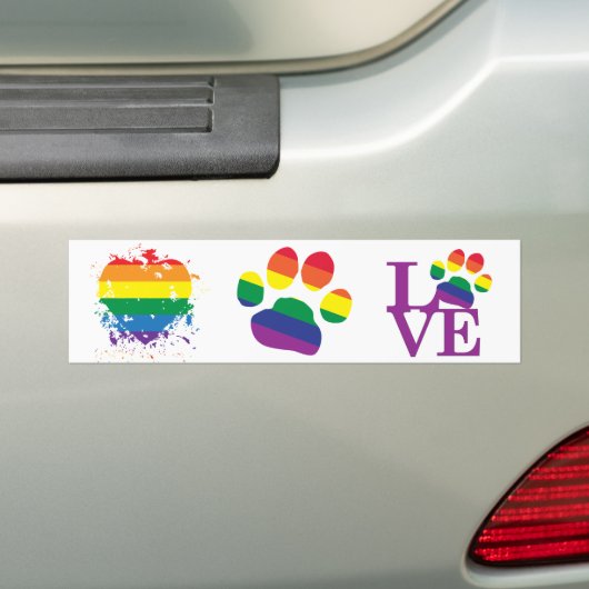 Gay-Pride-Paw-Print Autoaufkleber (Auf Auto)
