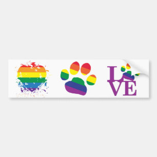 Gay-Pride-Paw-Print Autoaufkleber