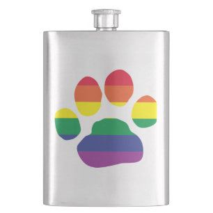 Gay-Pride-Paw-Print Flachmann