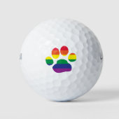 Gay-Pride-Paw-Print Golfball (Vorderseite)