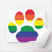 Gay Pride Paw Print Mousepad (Mit Mouse)