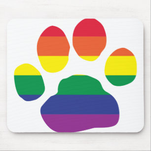 Gay Pride Paw Print Mousepad
