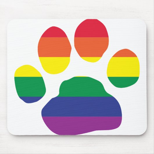 Gay Pride Paw Print Mousepad (Vorne)