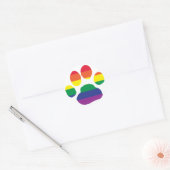 Gay Pride Paw Print Runder Aufkleber (Umschlag)