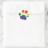 Gay-Pride-Paw-Print Runder Aufkleber (Tasche)