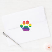 Gay-Pride-Paw-Print Runder Aufkleber (Umschlag)