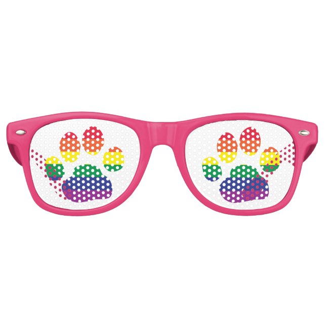 Gay-Pride-Paw-Print Sonnenbrille (Vorderseite)
