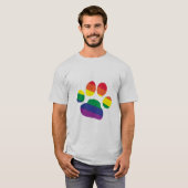 Gay Pride Paw Print T-Shirt (Vorne ganz)