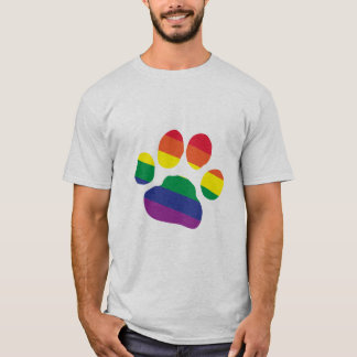 Gay Pride Paw Print T-Shirt