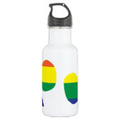 Gay Pride Paw Print Trinkflasche (Rückseite)