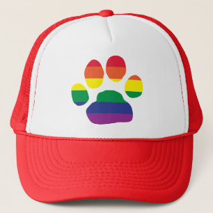 Gay-Pride-Paw-Print Truckerkappe