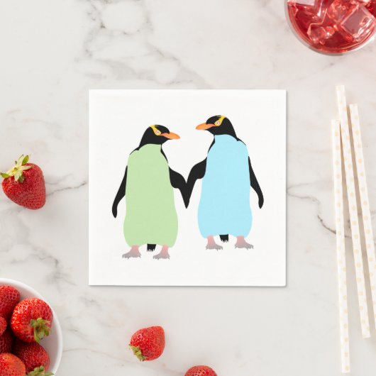 Gay Pride Pinguine halten Hände Serviette (Beispiel)