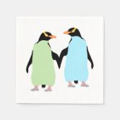 Gay Pride Pinguine halten Hände Serviette (Vorderseite)
