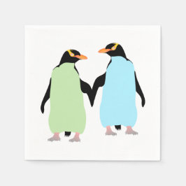 Gay Pride Pinguine halten Hände Serviette