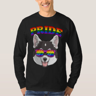 Gay Pride Pomsky Dog Husky Gemischter Spitz mit l T-Shirt