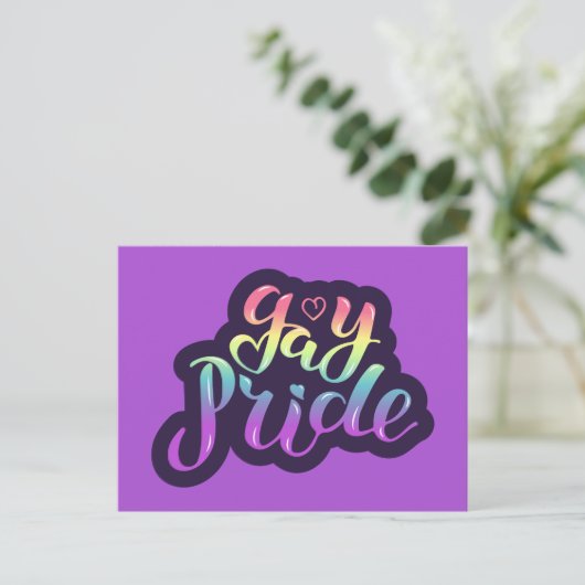 Gay Pride Postkarte (Stehend Vorderseite)