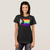 Gay Pride "Progress Flag" - Regenbogen Word 6 T-Shirt (Vorne ganz)