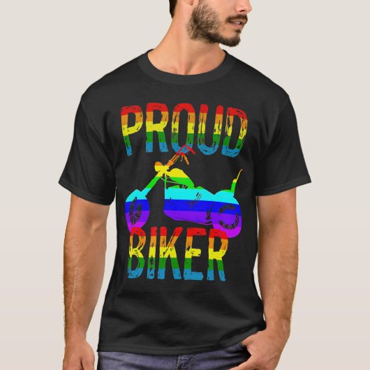 Gay Pride Proud Biker T-Shirt (Vorderseite)