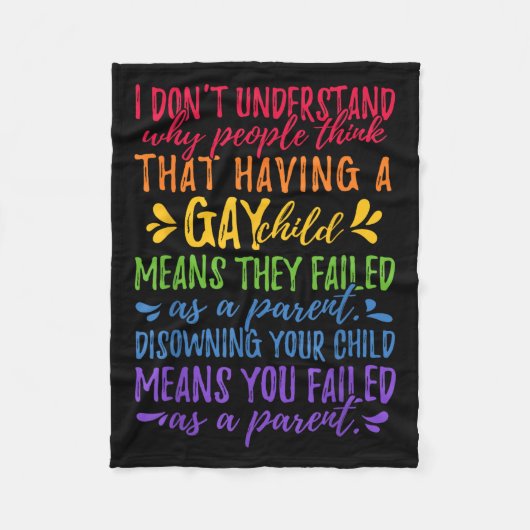 Gay Pride - Proud Parent Mom Dad Parenting Quote Fleecedecke (Vorderseite)