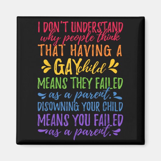 Gay Pride - Proud Parent Mom Dad Parenting Quote Magnet (Vorne)