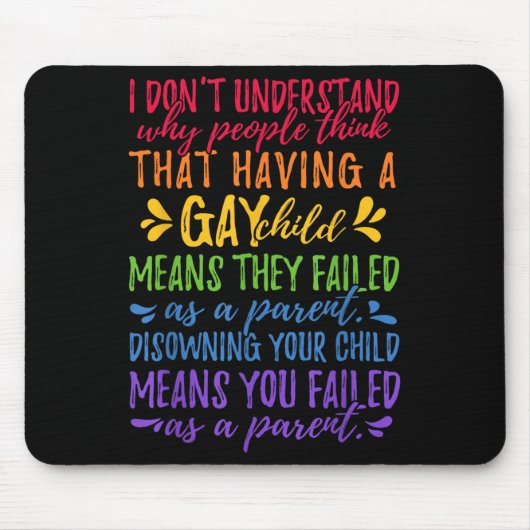 Gay Pride - Proud Parent Mom Dad Parenting Quote  Mousepad (Vorne)