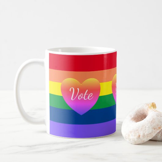 Gay Pride Rainbow 2024 Wahl Kaffeetasse (Mit Donut)