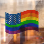 Gay Pride Rainbow American Flag Stars & Strips Fensteraufkleber (Blatt 2)