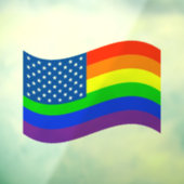 Gay Pride Rainbow American Flag Stars & Strips Fensteraufkleber (Blatt 3)