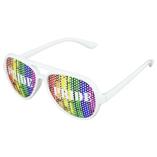 Gay Pride Rainbow Bricks Aviator Sun Brillen (Schrägansicht)