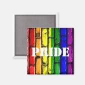 Gay Pride Rainbow Bricks Magnet (Vorderseite/Rückseite)