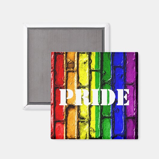 Gay Pride Rainbow Bricks Magnet (Vorderseite/Rückseite)