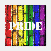 Gay Pride Rainbow Bricks Magnet (Vorne)