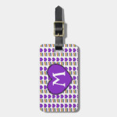 Gay Pride Rainbow Cake Lila Hefemonogramm Gepäckanhänger (Vorderseite vertikal)