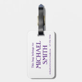 Gay Pride Rainbow Cake Lila Hefemonogramm Gepäckanhänger (Rückseite vertikal)