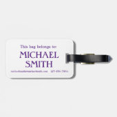 Gay Pride Rainbow Cake Lila Hefemonogramm Gepäckanhänger (Rückseite horizontal)