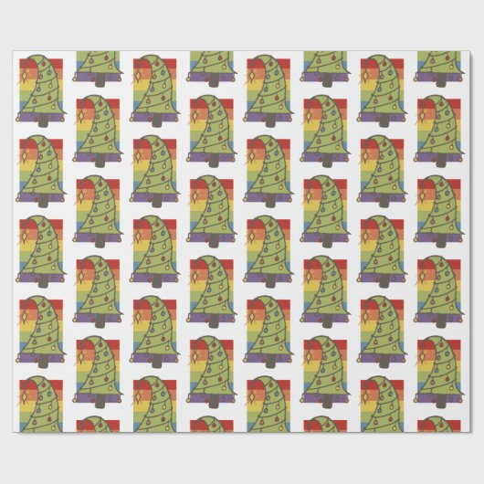 Gay Pride Rainbow Christmas Tree Geschenkpapier (Flach)