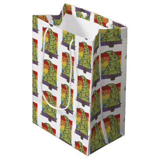 Gay Pride Rainbow Christmas Tree Mittlere Geschenktüte