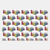 Gay Pride Rainbow Christmas Tree Muster Geschenkpapier Set (Vorderseite)