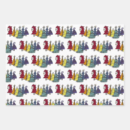 Gay Pride Rainbow Christmas Tree Muster Geschenkpapier Set