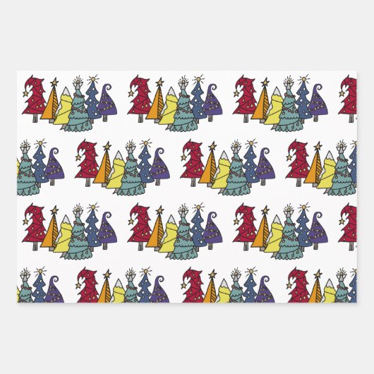 Gay Pride Rainbow Christmas Tree Muster Geschenkpapier Set (Vorderseite)