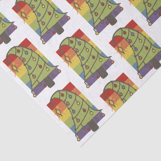 Gay Pride Rainbow Christmas Tree Seidenpapier (Ausschnitt)