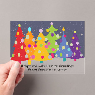 Gay Pride Rainbow Christmas Trees LGBT Acryleinladungen