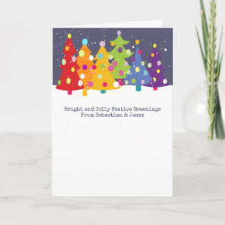 Gay Pride Rainbow Christmas Trees LGBT Feiertagskarte