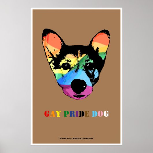 Gay Pride Rainbow Dog Poster (Vorne)
