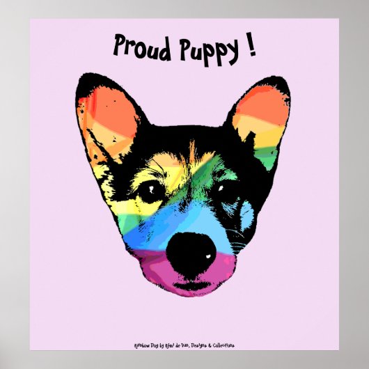 Gay Pride Rainbow Dog Poster (Vorne)