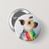 Gay Pride Rainbow Dog | Yorkshire Terrier Button (Vorne & Hinten)
